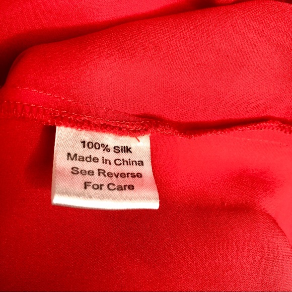 P A R K E R : Red Silk Wrap Top - Picture 8 of 8